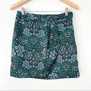 Banana Republic Green/Blue Floral Faux Wrap Skirt